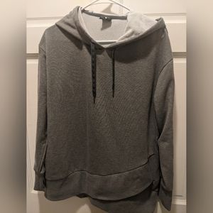 Nike Men's Grey Dri-Fit Layered Hem Hoodie (L)
